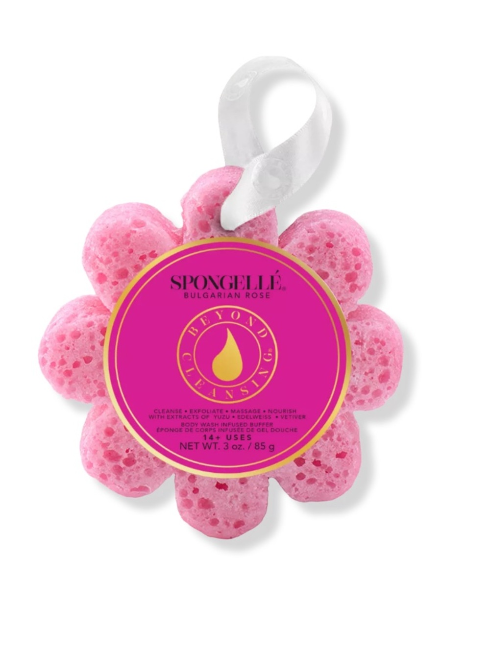 Spongelle NEW Bulgarian Rose Pink Flower Body Buffer